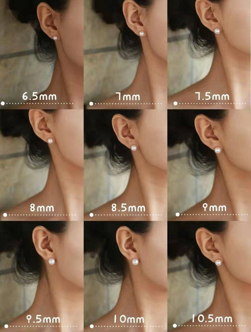 7-13mm Classic Button Freshwater Pearl Stud Earrings - May-Lynn